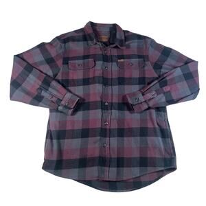Orvis Classic Collection Mens Large Heavy Flannel With Pockets Black Red